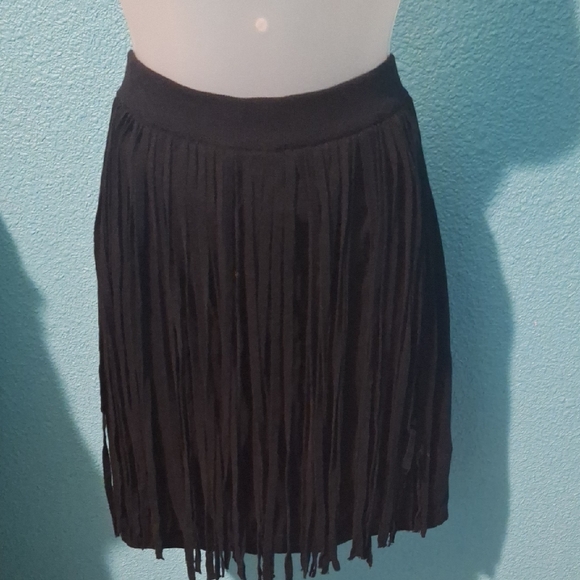 Neiman Marcus Dresses & Skirts - Neiman Marcus Black Fringe Skirt Medium EUC